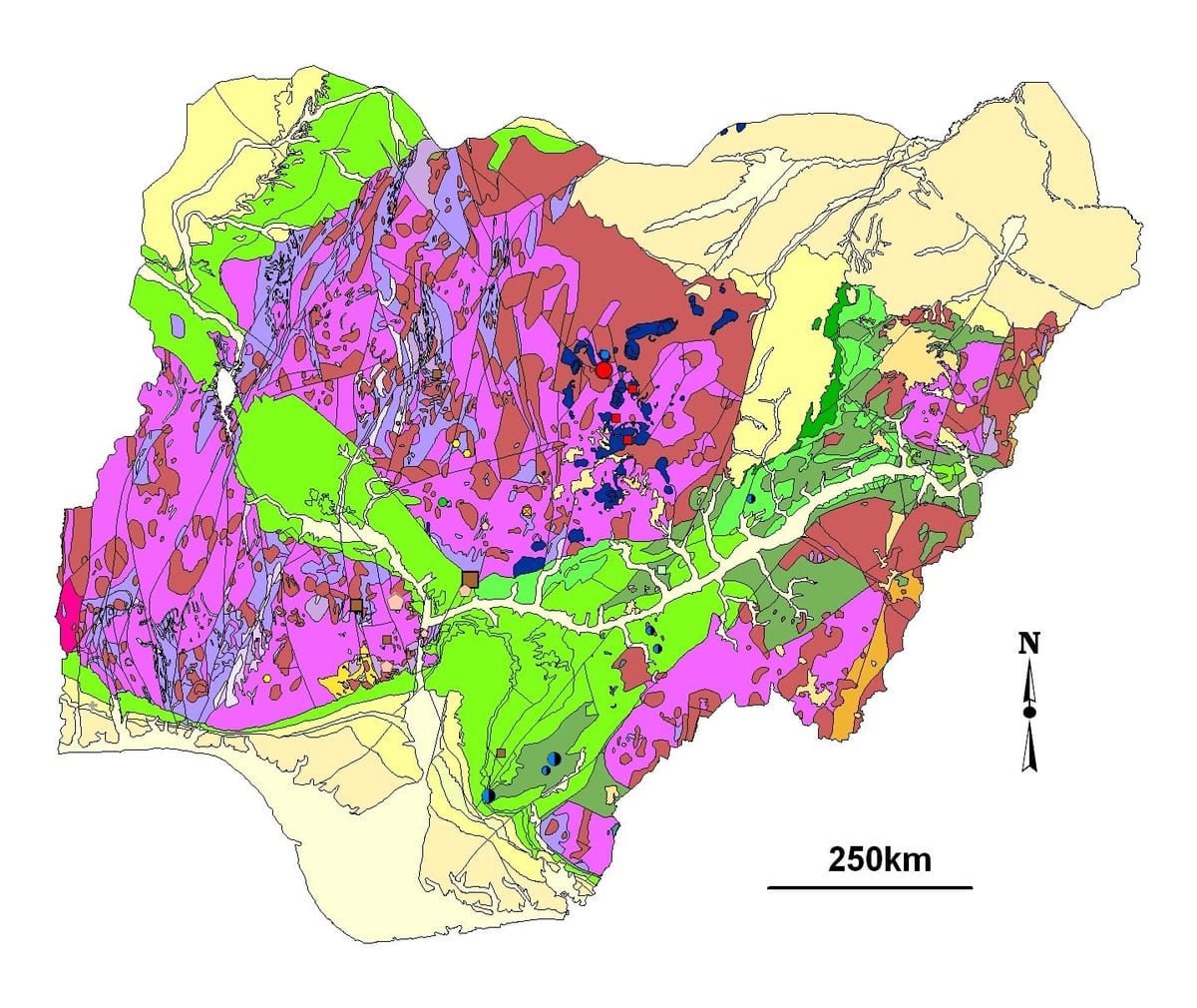 Mappa geologica nigeria