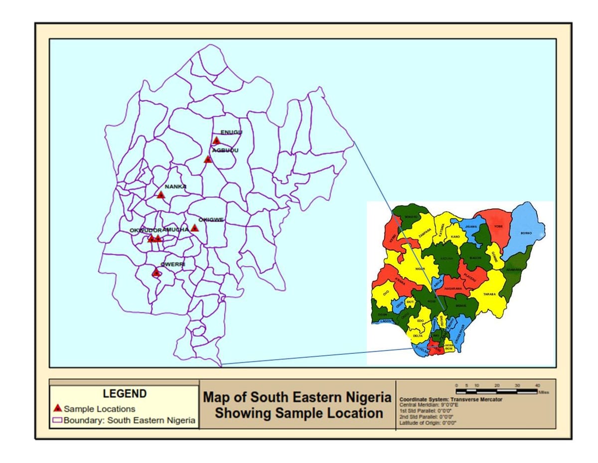 Mappa della nigeria orientale
