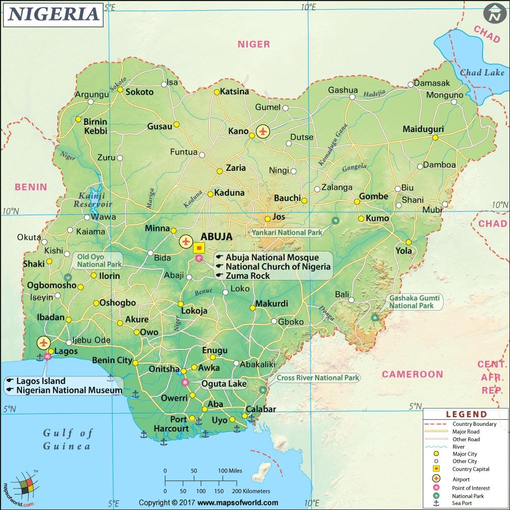 Mappa di foto della nigeria