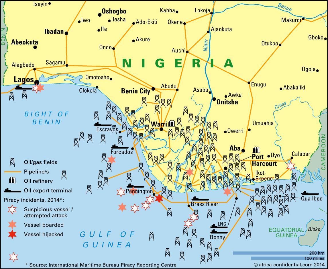 industriale, mappa della nigeria