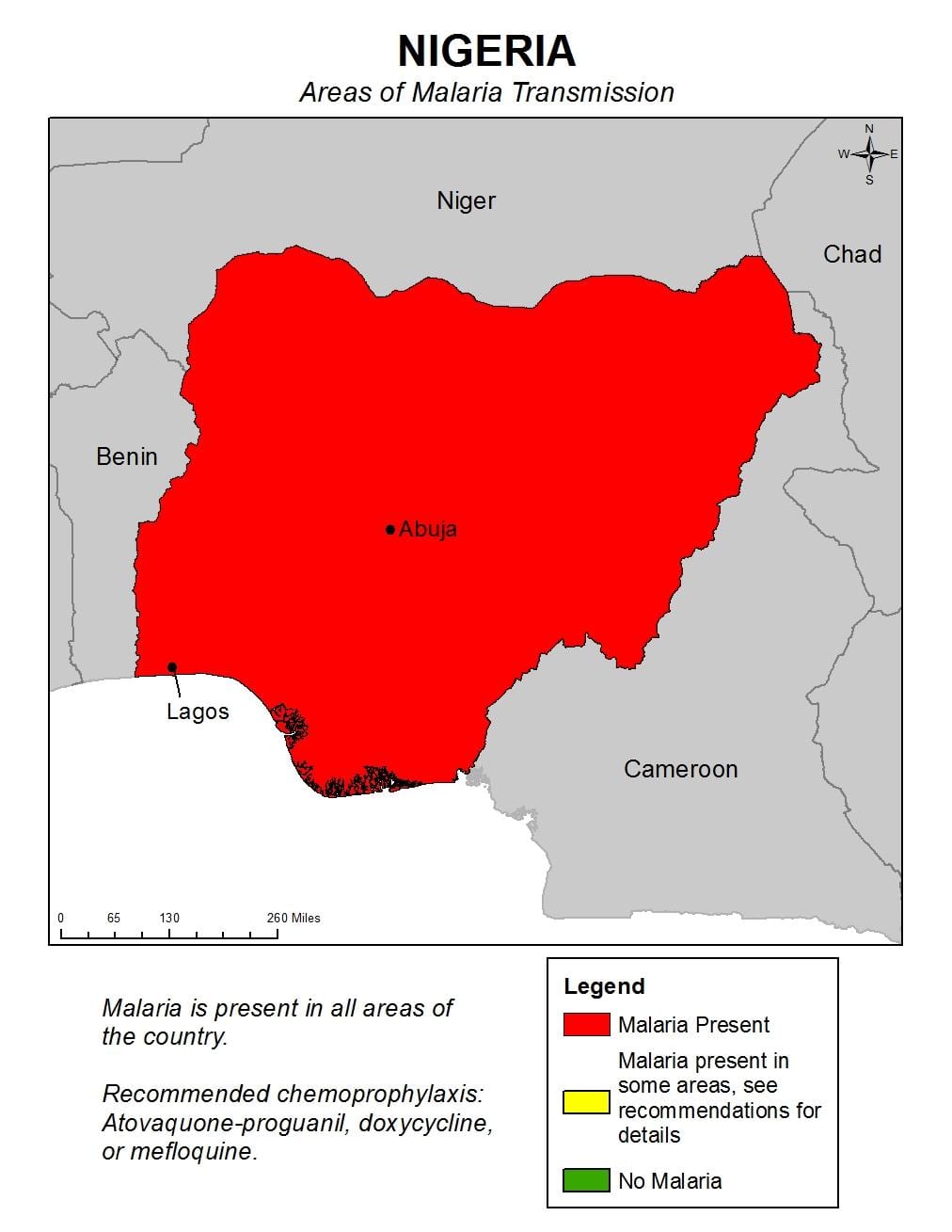 Mappa della nigeria malaria
