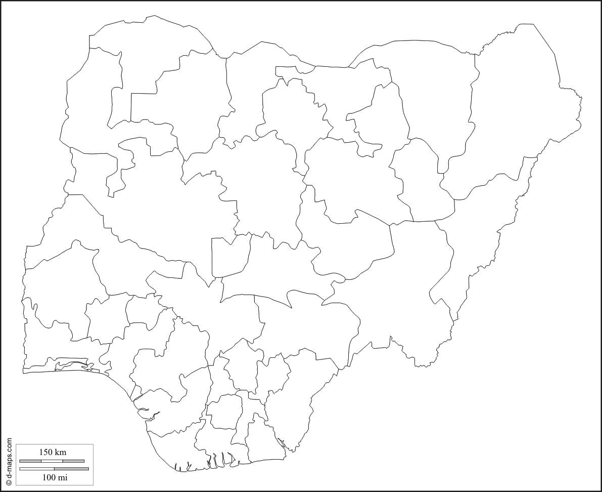 mappa vuota della nigeria