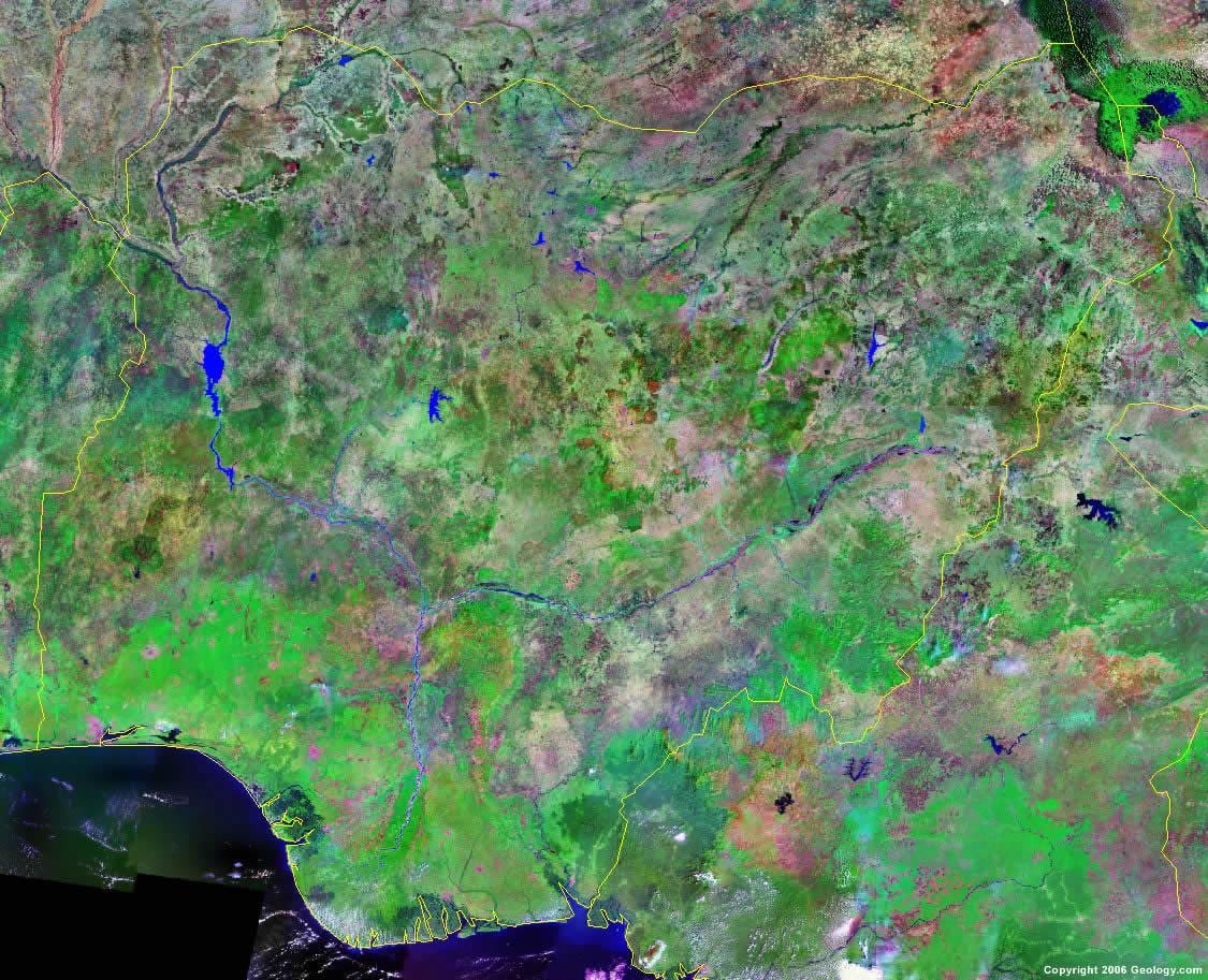 Mappa della nigeria montagne