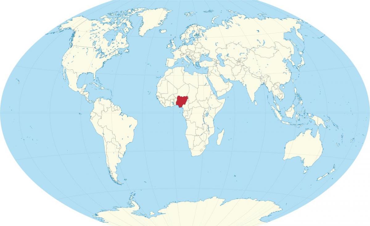 mappa del mondo che mostra la nigeria
