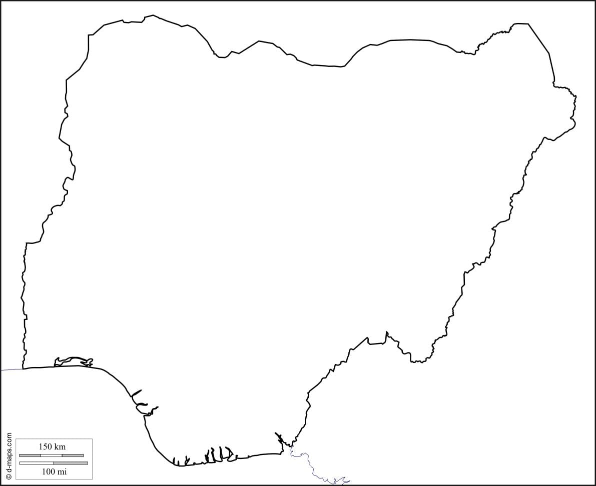 Mappa della nigeria contorno
