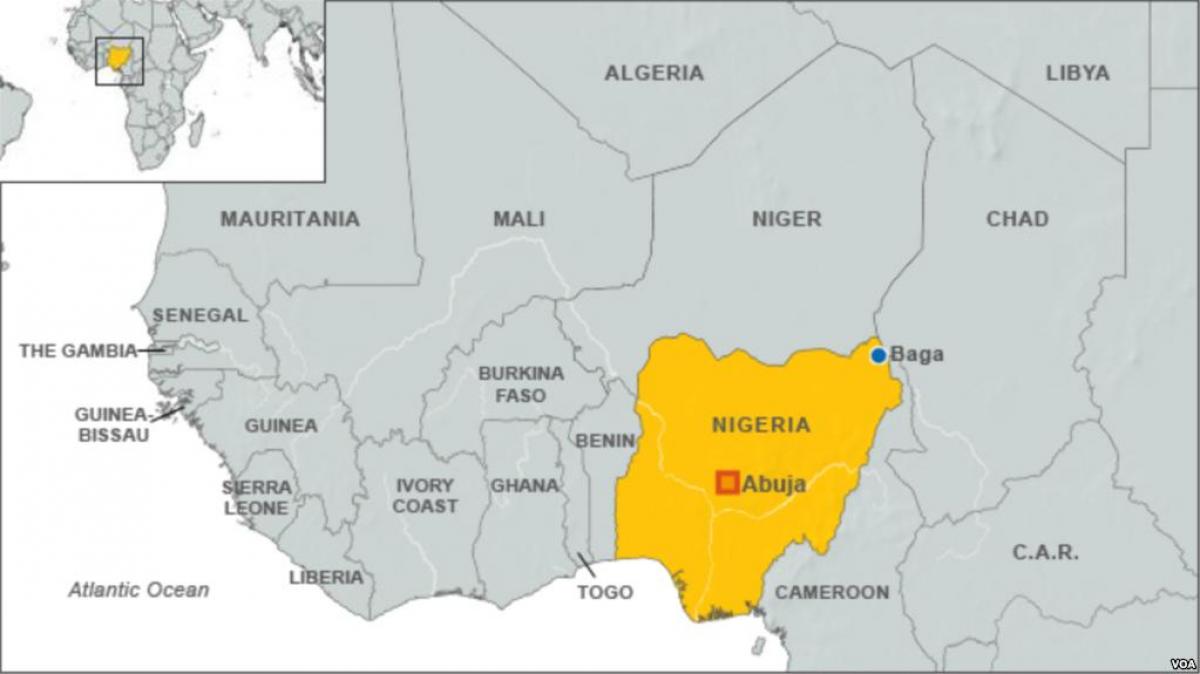 Mappa del nigeriano confini