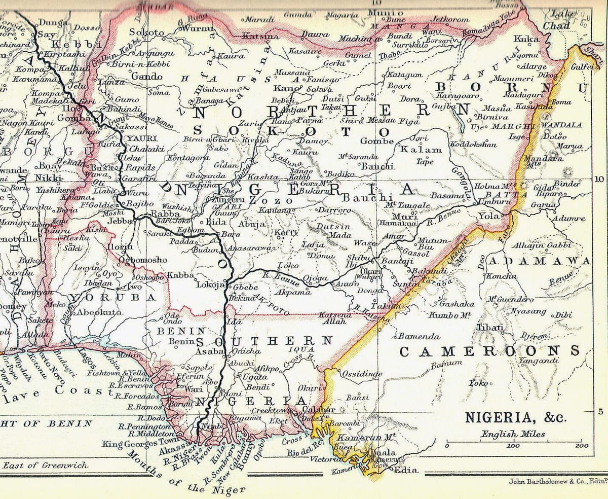 Mappa di vecchia nigeria