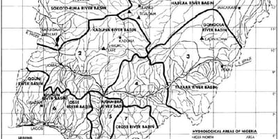 Mappa di idrologico nigeria