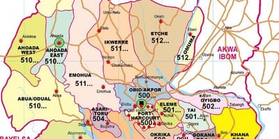 La mappa dei fiumi di stato nigeria