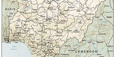 Mappa di latitudine e longitudine nigeria