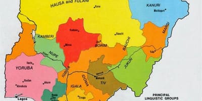 Mappa del nigeriano tribù