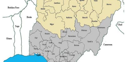 Mappa di stati della nigeria settentrionale