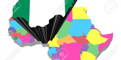 Mappa di africa con la nigeria evidenziato
