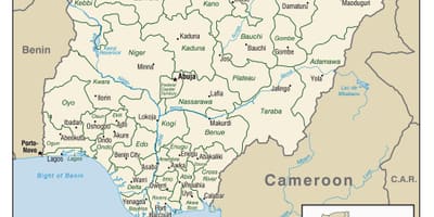 Mappa della nigeria con la città