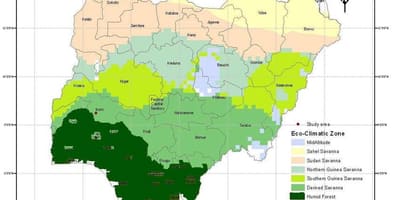 Mappa climatica della nigeria
