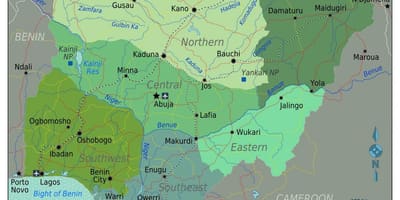 Nigeria regionale mappa