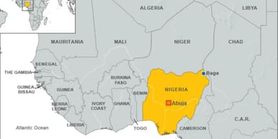 Mappa del nigeriano confini