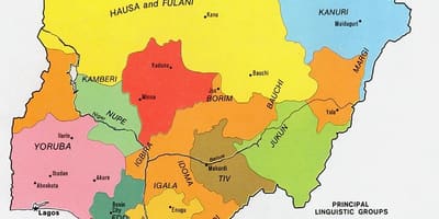 Mappa della nigeria mostrando i gruppi etnici