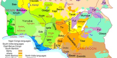 Nigeria mappa di lingua