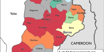 Mappa di nord-est della nigeria
